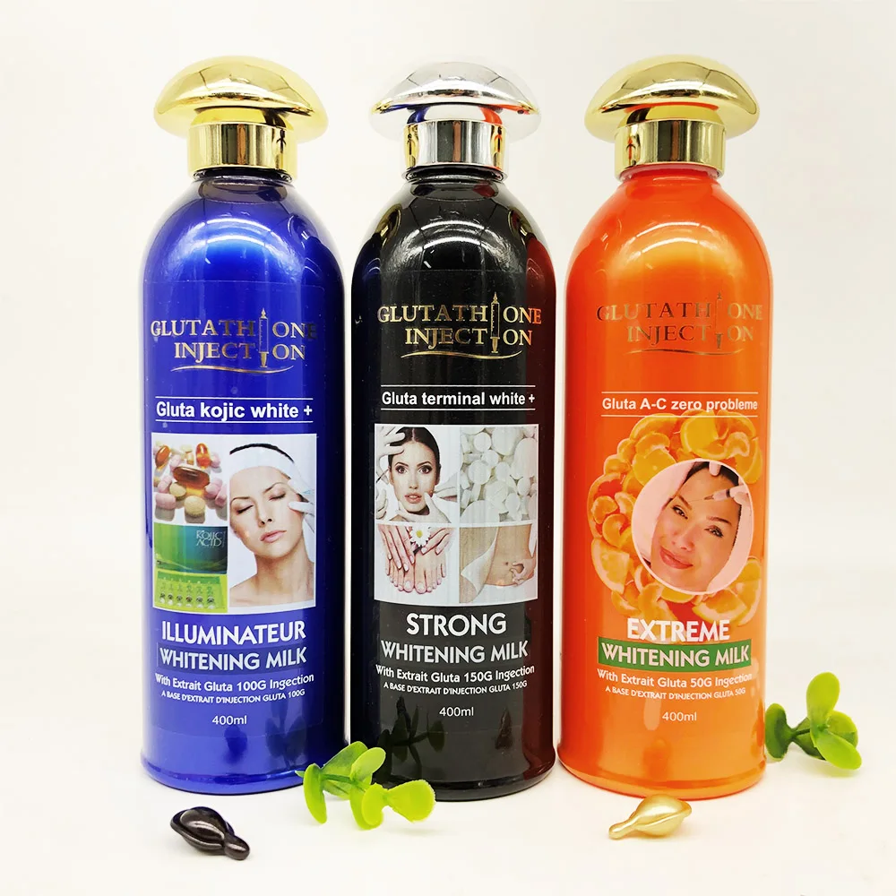Gluta Whitening Milk Gluta Kojic Terminal Whitening Strong Extreme Illuminateur Body Lotion 400ML For Black Skin