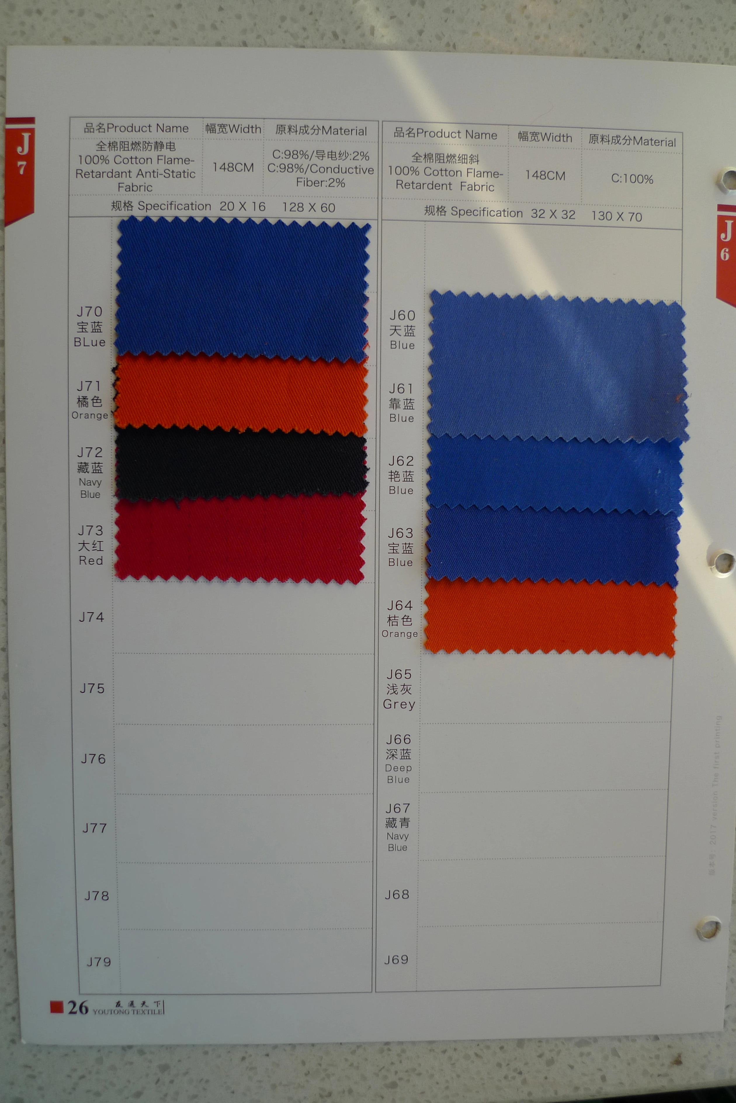 Cotton Proban fireproof/fire retardant twill esd fabric