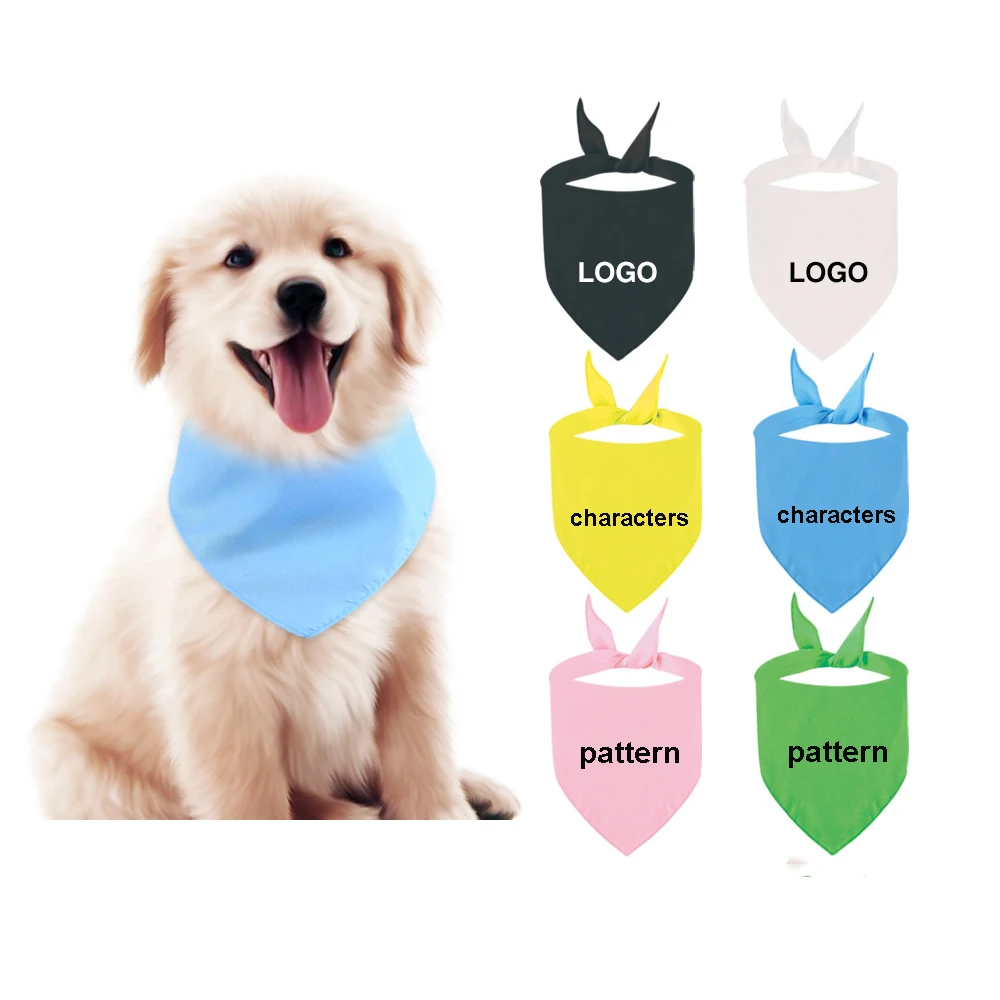 Лидер продаж, дешевые ПЭТ хлопок/полиэстер, оптовая продажа, банданы для собак на заказ, плоская бандана для собак