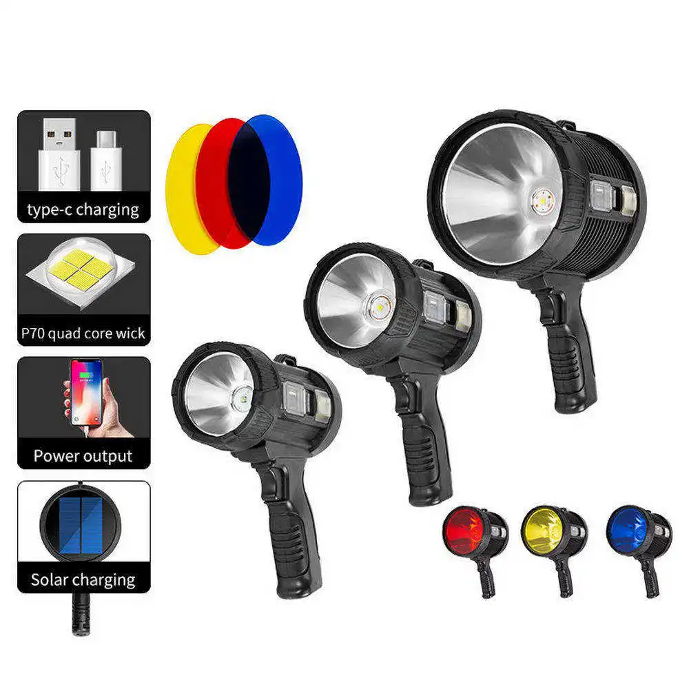 High-Power P50 Fixed Focus Strong Light Long Shot Glare Flashlight Handheld Rechargeable Long Range Powerful Searchlight