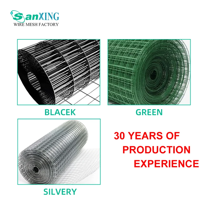 Customized Wholesale 50ft Garden fence Roll Black PVC Coated Welded wire mesh fence for Yard Vegetable Pet Poultry Cage