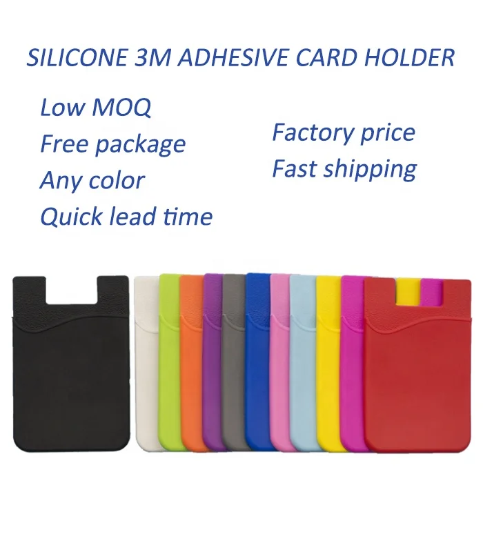 Cheap Price Silicone Cell Phone Wallet Back Card Holder Sticker Mobile Case