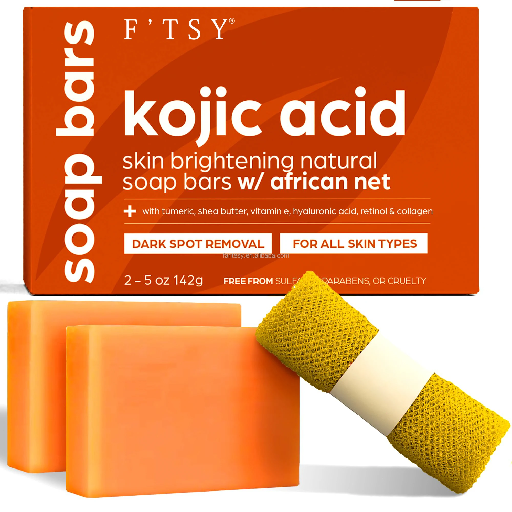 Private Label Kojic Acid Soap Vitamin C Herbal Body Collagen Shea Butter Brightening Dark Spot Remover Anti-Acne Kojic Acid Soap