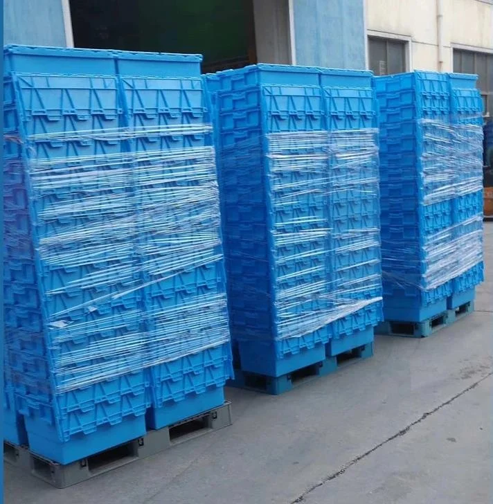 stackable shipping logistic plastic crate wholesale price moving storage pallet box turnover with lid manufacturer