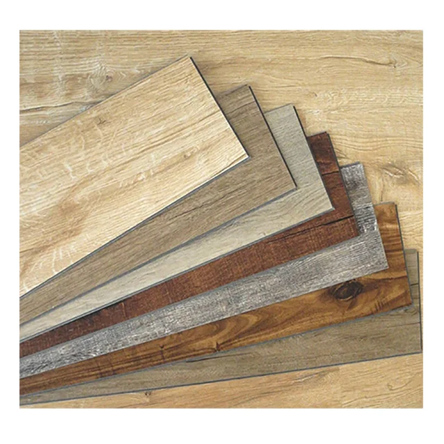 Wood single strip moisture resistant pollution free anti fading interlock pvc click vinyl flooring for living room