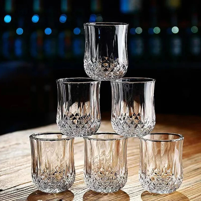 Small Cup Party Bar Cocktail Custom Logo Elegant Water Dispenser Diamond Whisky Liquor Drinkware Glass Cup