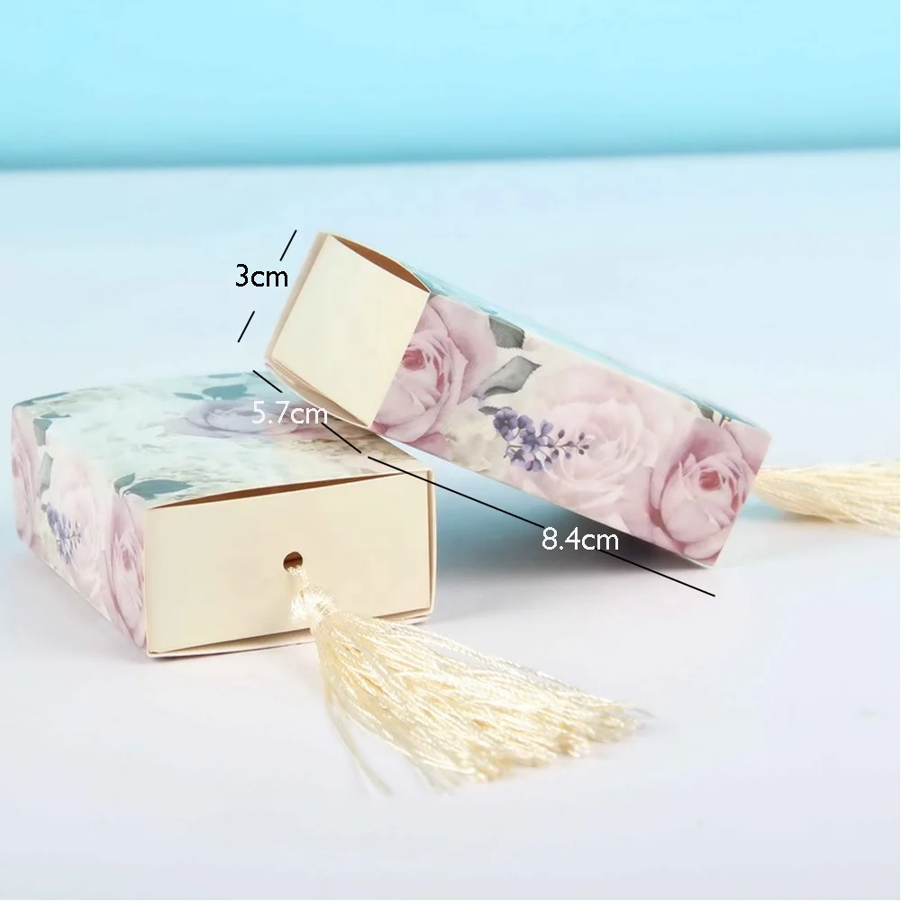Drawer Folding Tassel Rose Paper Handmade Sweet Sugar Gift Soap Packaging Candy Box