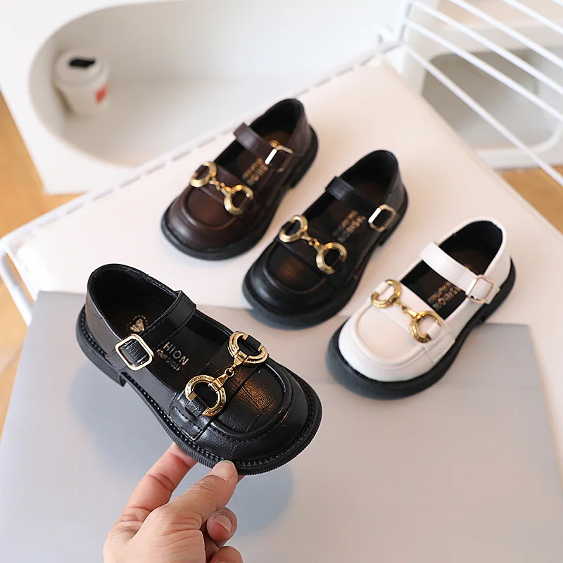 Hot Sell Baby Children Leather Soft sole Dress School Shoes Mary Jane Princess Girl Party Non-slip students Boy Girl Black Shoes