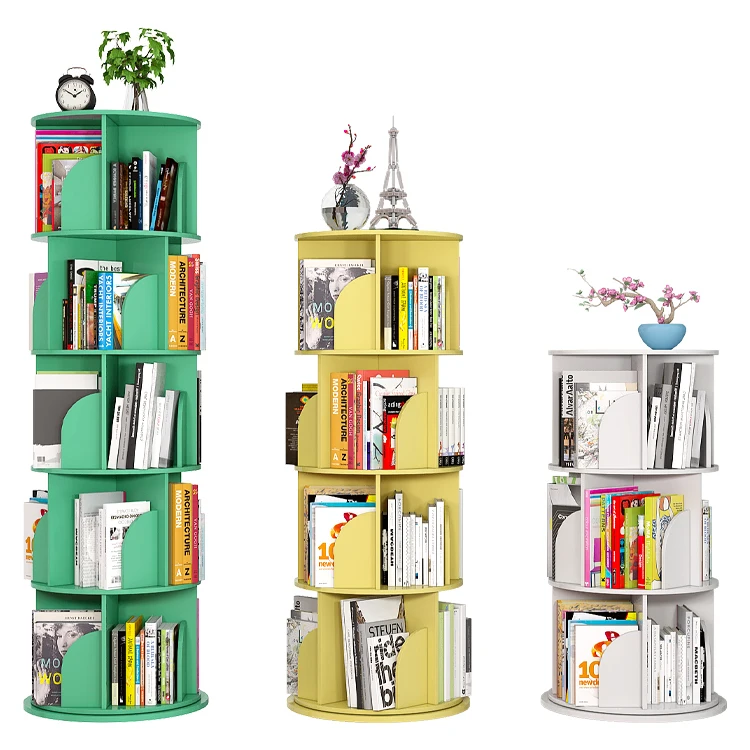 Современная простая многослойная детская вращающаяся книжная полка для кампуса