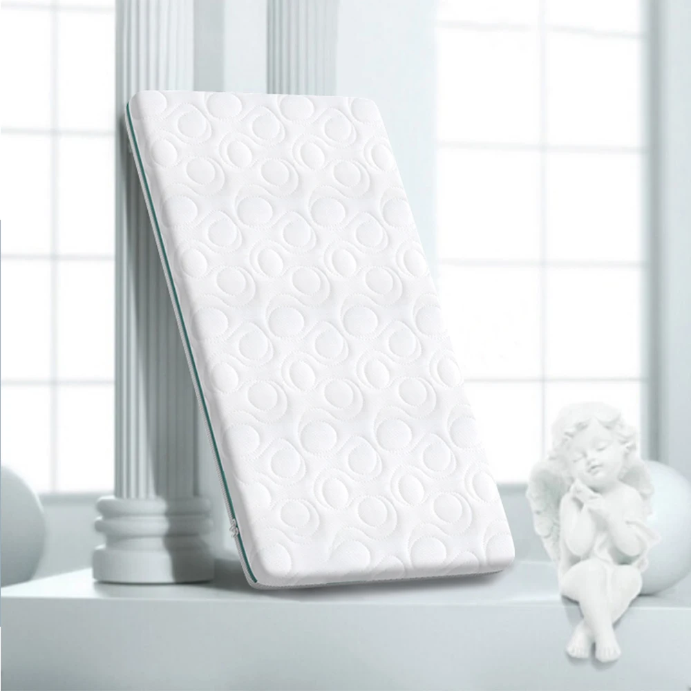 New 2024 White Baby Cots Wooden Latex Mattress Coconut Fiber Sheet Pads Palm Mattresses For Children