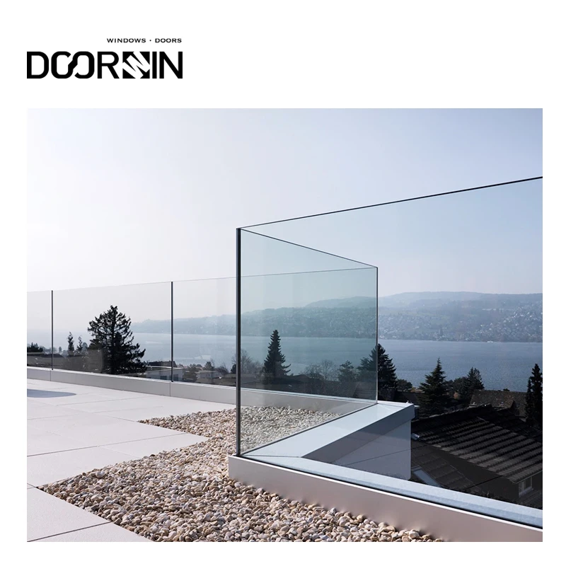 Outdoor Easy Install Tempering Glass Balcony Railing And Glass Design