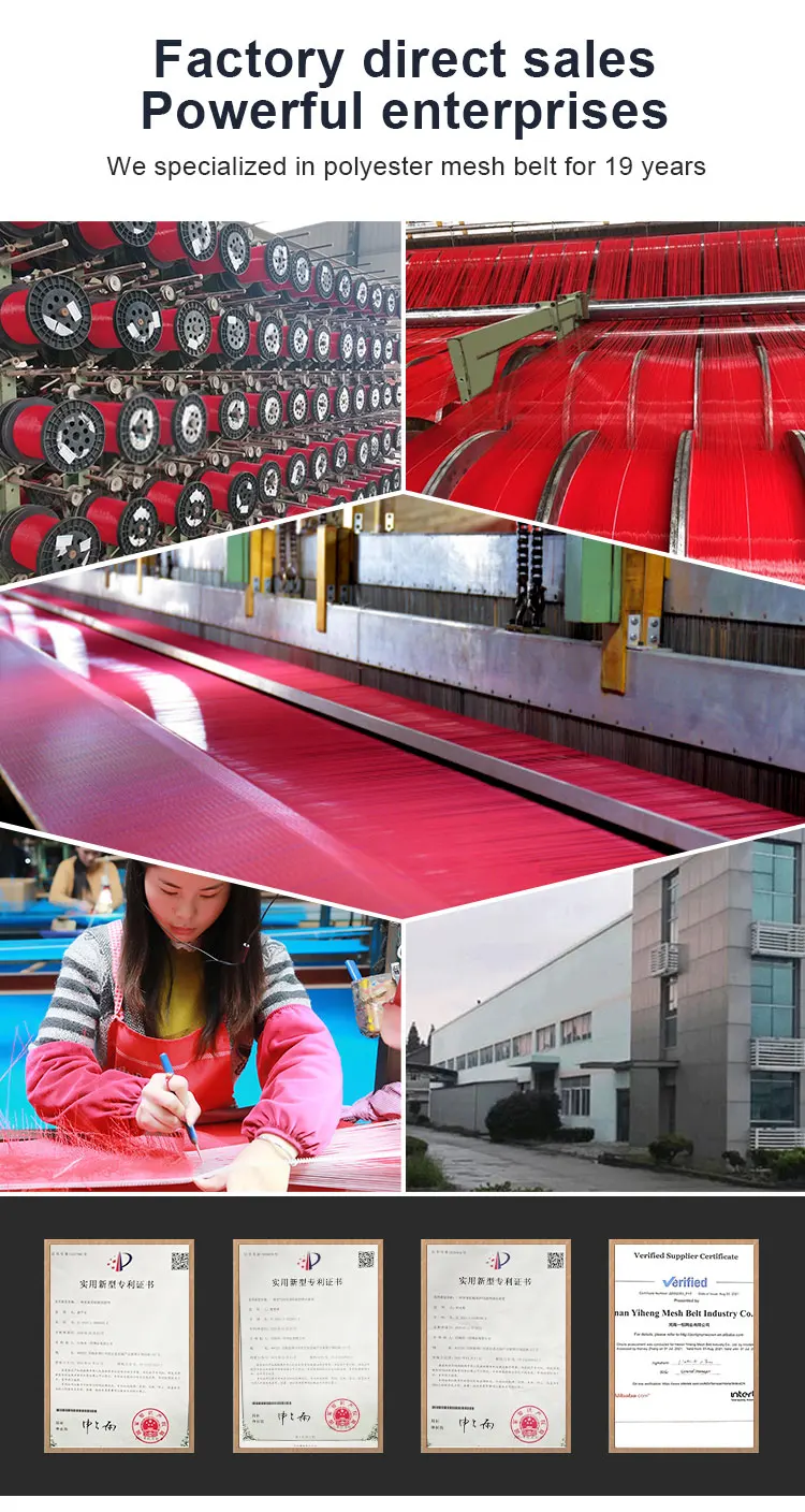 Factory polyester spiral linear wire screen conveyor yarn conveyors pet woven mesh belt 