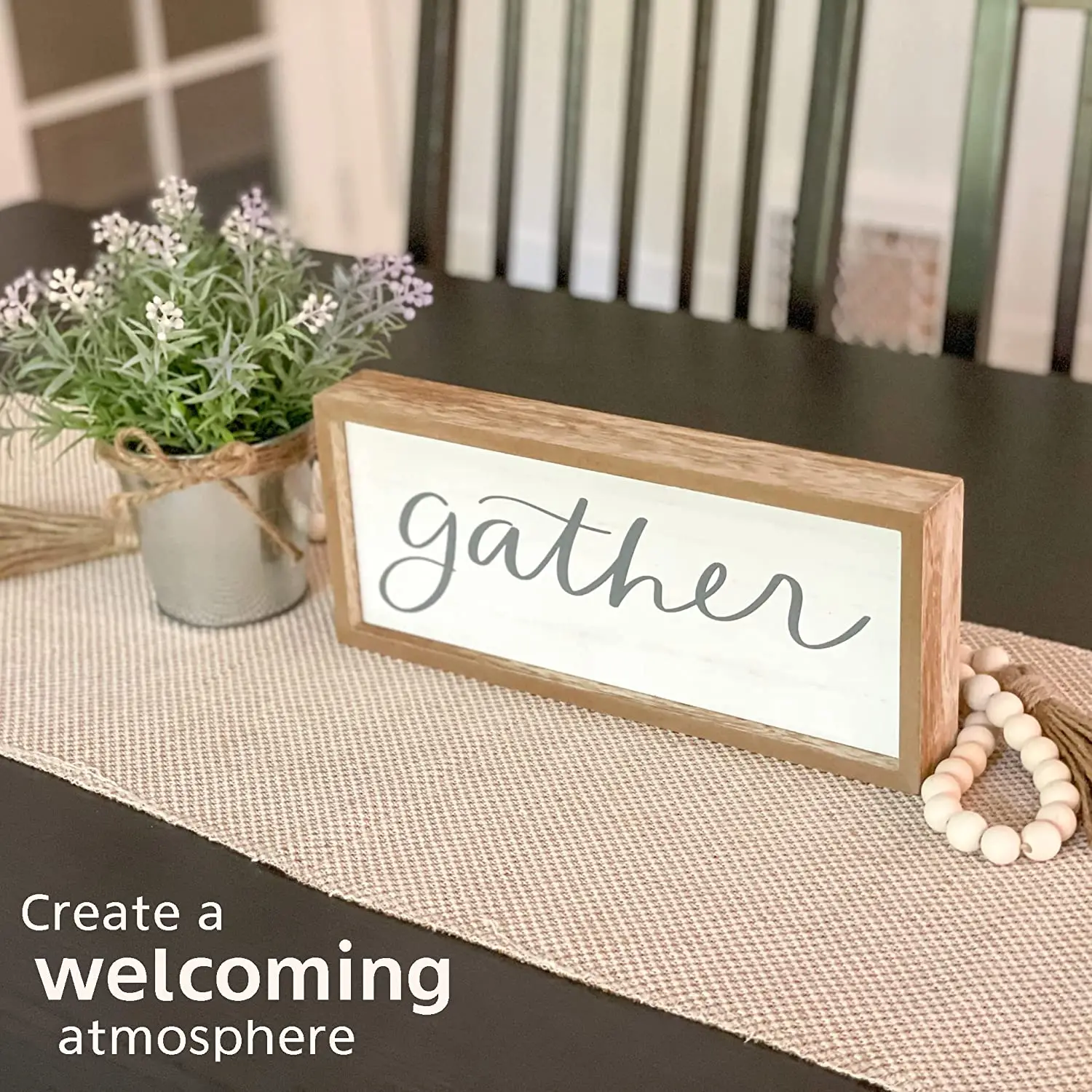 Wooden Freestanded Sign Autumn Cloak Gathering Wall Decoration in Living Room Farmhouse Home Fireplace