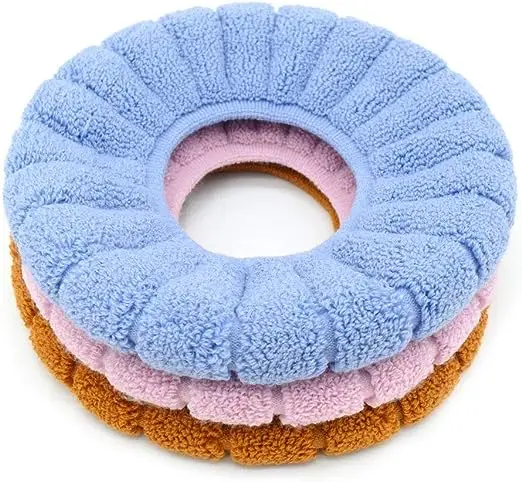 Bathroom Soft Thicker Warmer Stretchable Washable Cloth Toilet Seat Cover Pads ,Super soft