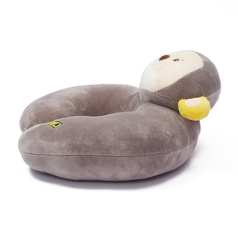 U shape custom plush stuffed animal neck pillow monkey animal pillow