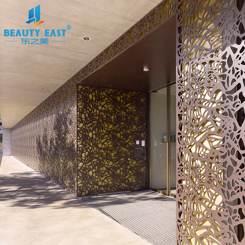 laser cutting metal wall cladding aluminum solid panel decorative building facades