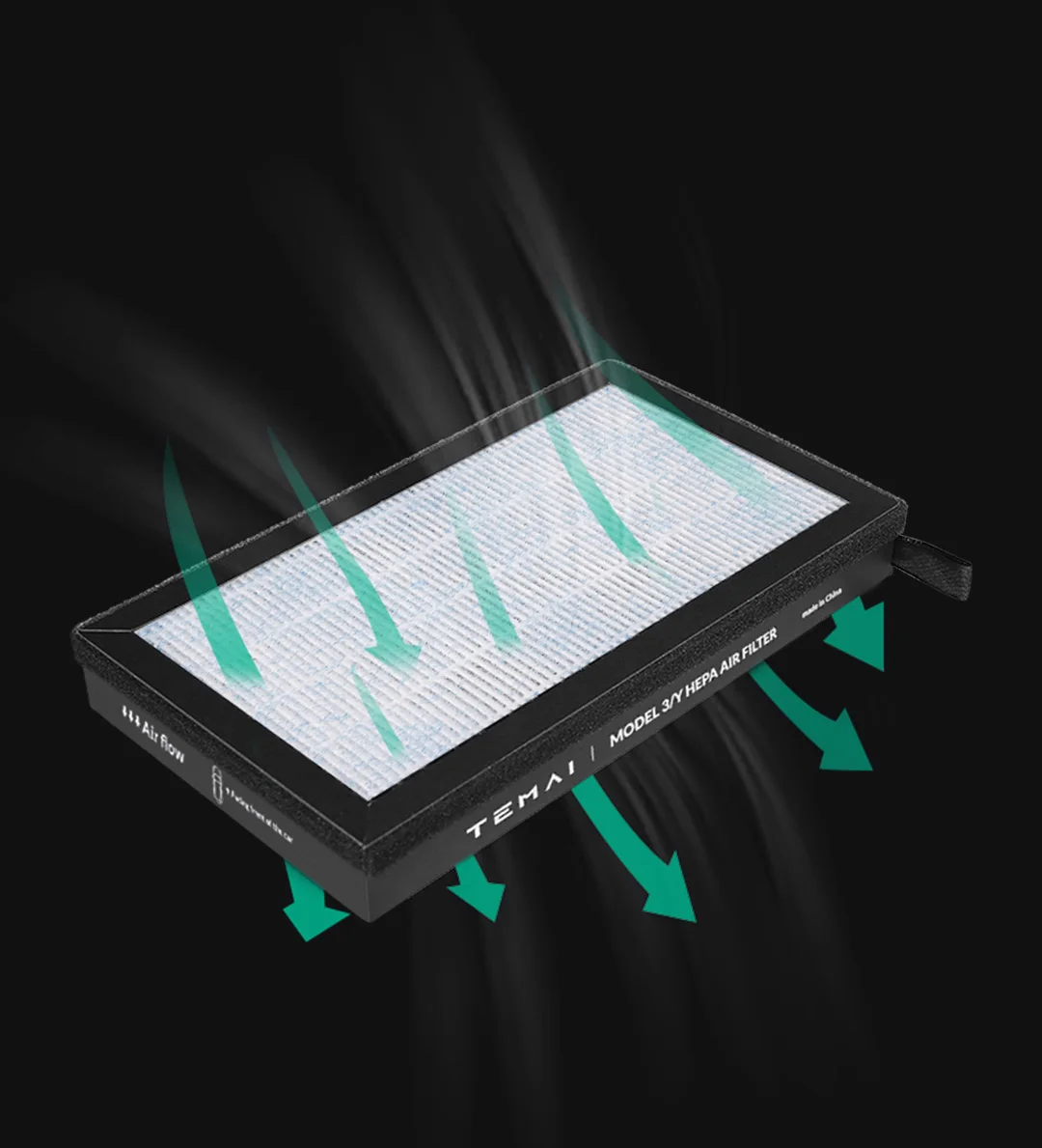 Cabin Air Filter Carbon,hepa Air Intake Filter Accessories Replacement for Tesla Model 3/y with Activated Black Auto Spare Parts