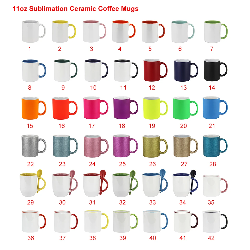 Wholesale 11oz Ceramic Coffee Mug Glitter Ceramic Coffee Mugs Sparkling Cups for DIY Sublimation Porcelain Coffee Mugs