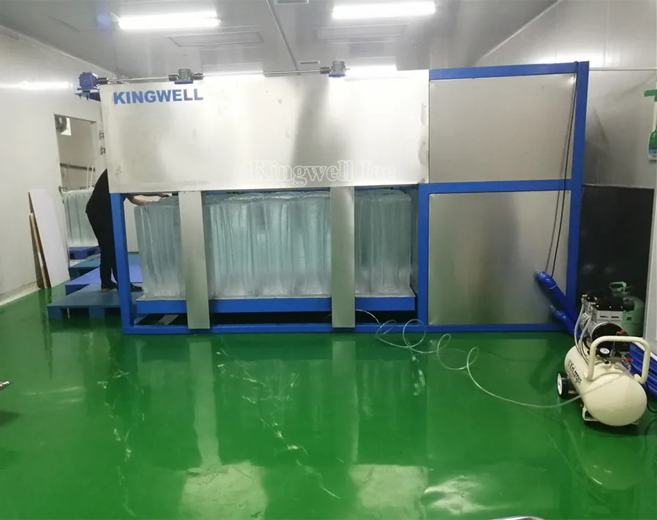 Directly cooling aluminum plate block ice machine produces clear & transparent block ice