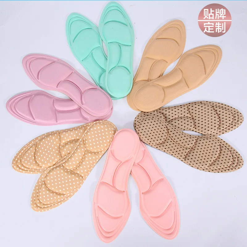 Manufacturer massage insoles foot high elastic soft breathable comfort high heels 5D sponge insoles