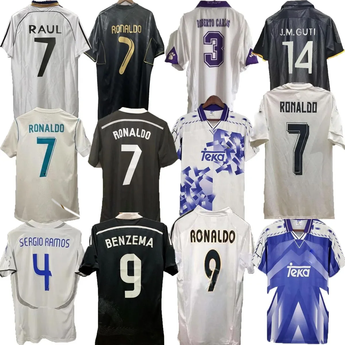 Real Madrids Retro Soccer Jerseys Finals Football Shirt BENZEMA SEEDORF CARLOS RONALDO 14 15 16 17 18 Vintage FIGO Kits