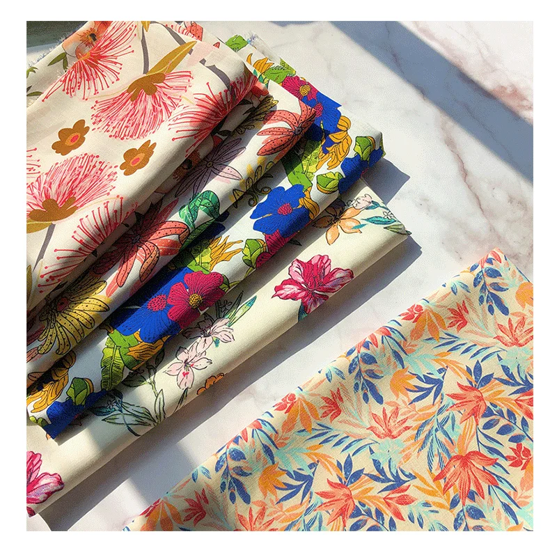 Custom digital printing high quality bamboo spun rayon printed fabric