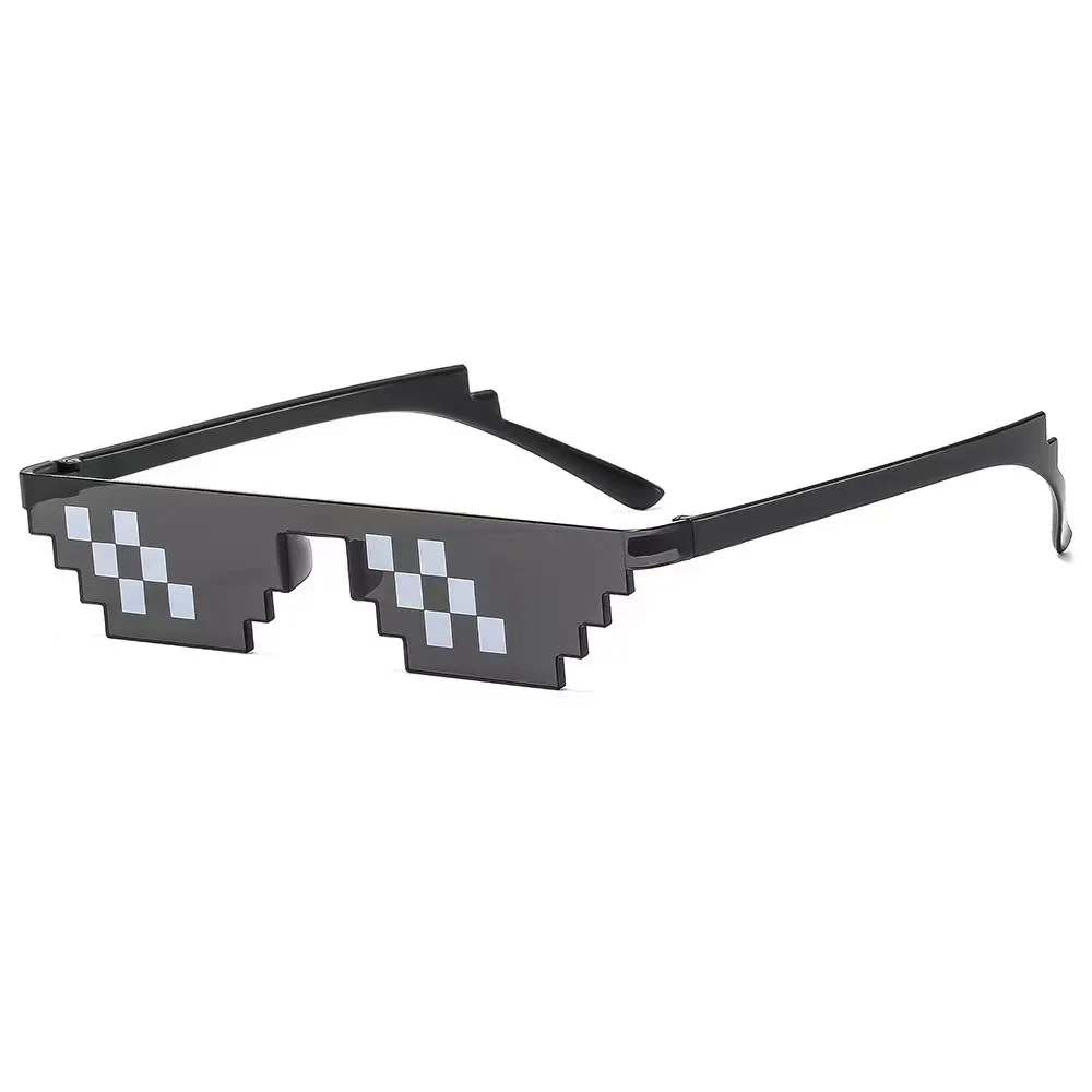 Pink Blue Yellow Black Cosplay Funny Pixel Thug Life Party Glasses Mosaic Sunglasses for Men Women