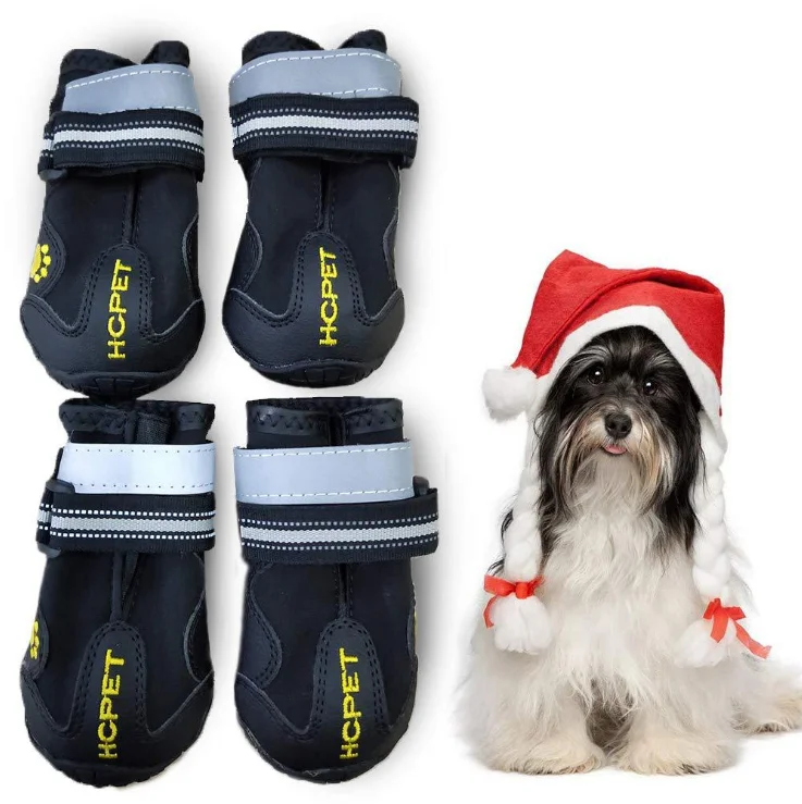 Quality waterproof dog shoes, outdoor rain boots, reflective belts for pet dog shoes