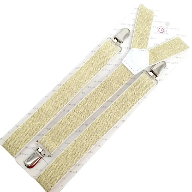 Men Trousers Clip-On Braces Holder Belt Elastic Alloy Adjustable Elastic Strap Suspenders