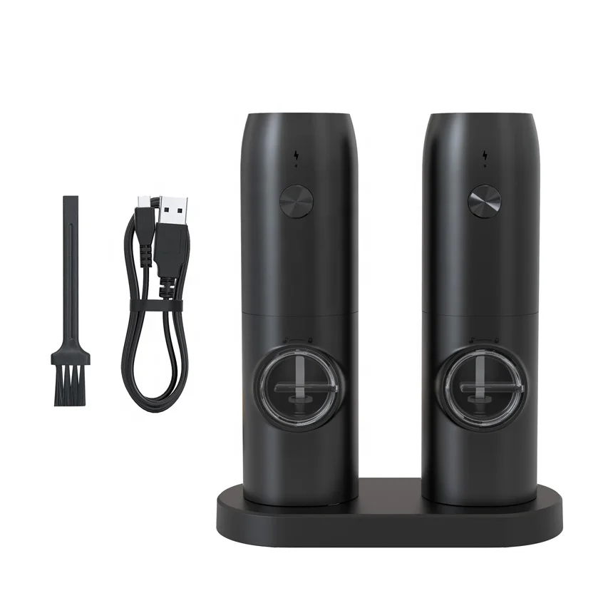 Spice and Herb Tools Condiment Server Automatic Salt and Pepper Mill Shaker Rechargedable Electric Spice and Pepper Grinder Set
