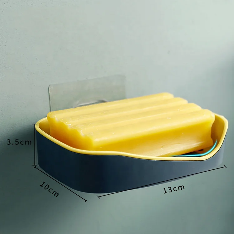 Bathroom wall-mounted plastic automatic drainage soap tray, factory wholesale plastic soap box