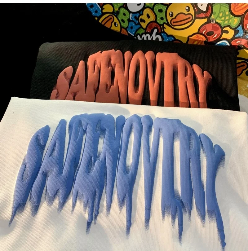 3d puff print manufacturer high quality t shirts pour hommes 300gsm 100% cotton men oversized heavyweight t-shirt