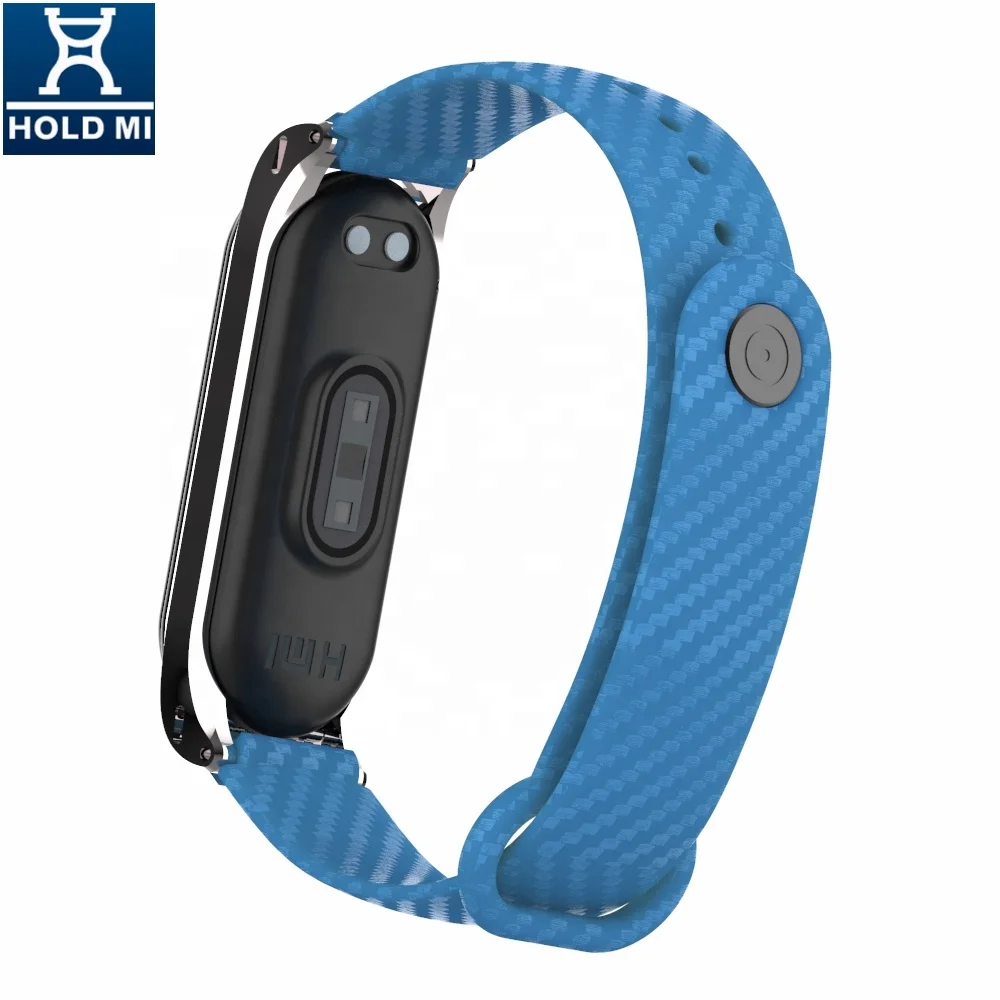 ODM holdmi brand 430210 series acid blue color lightweight miband4 silicone watch belt for xiaomi