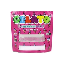 Custom Printed Child Proof Exit Lined Foil Kraft Coffee Plastic Ziplock Tobacco Bag Pouch