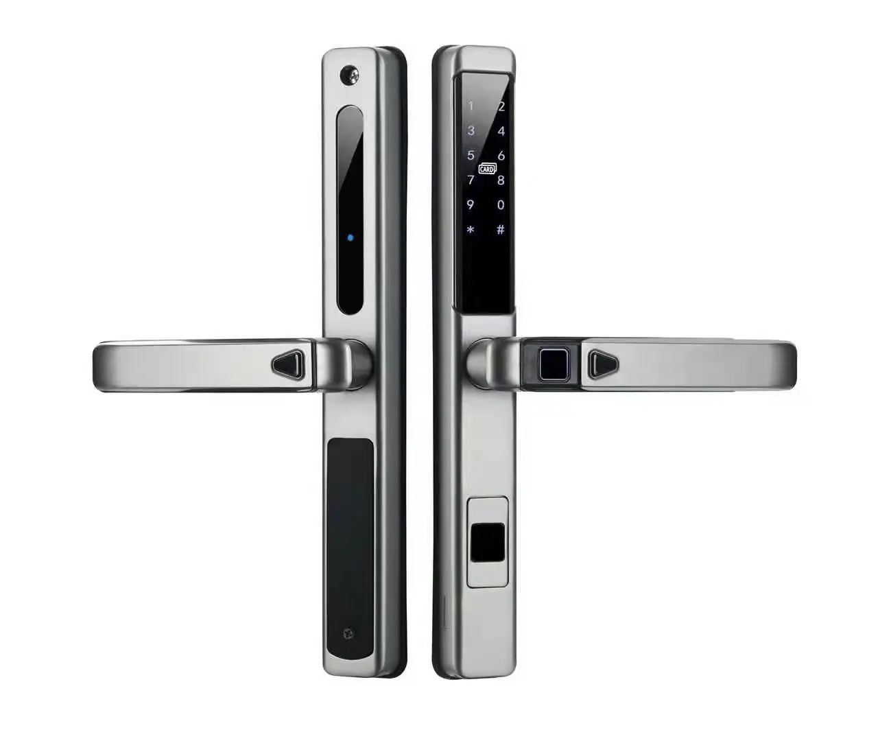 Digital waterproof Outside Sliding Door Handle Password Fingerprint Tuya App Remote Unlock Smart Door Lock