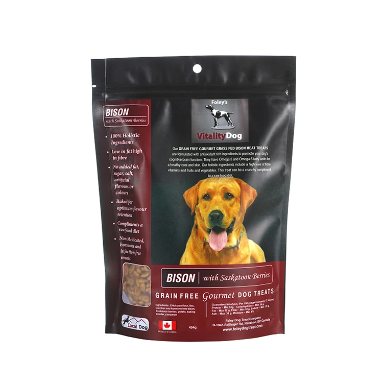 Custom Printed Zip Lock Pet Dog Treat Packaging Food Bag Stand Up Flat Bottom Pet Food Dog Cat Food Packaging Bags With Zipper