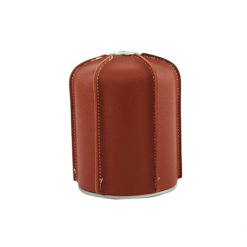 Custom Camping Gas Stove Cylinder Leather Cover Gas Tank Accessories Canister Propane Cylinder Protective Case