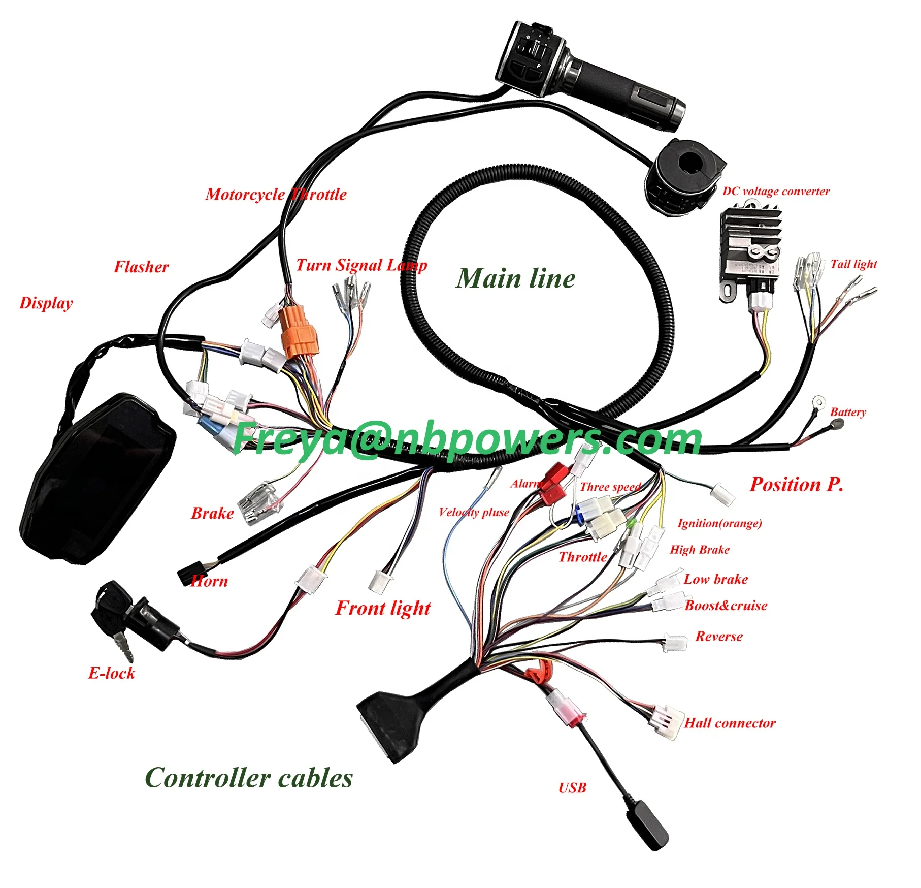 QS mid drive motor  72V3000W 138-C  70H V3 72V 100kmph Mid Drive Motor  Motorcycle harness wiring fardriver