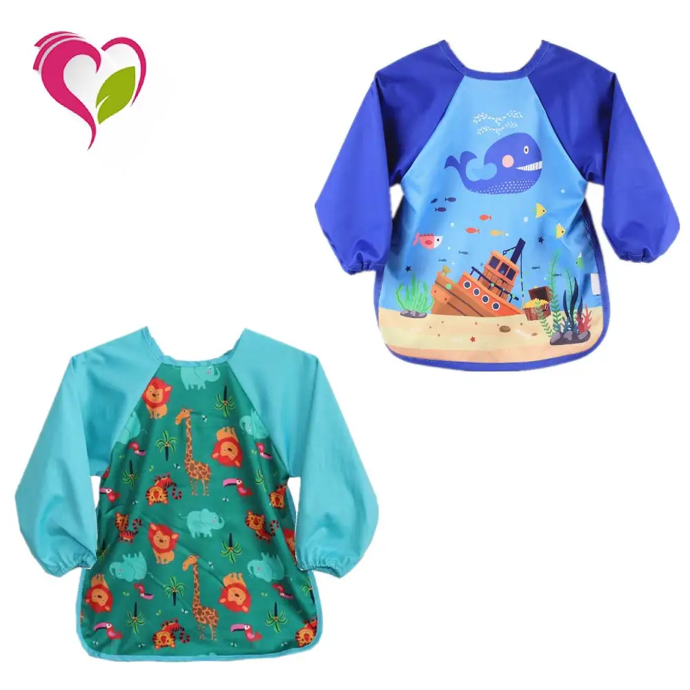 Baby Bib Long Sleeve Waterproof Baby Polyester Plastic Apron Baby Feeding Apron