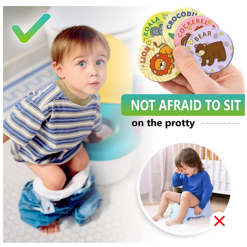 custom small mini round funny colour changing potty training sticker for children ,toilet