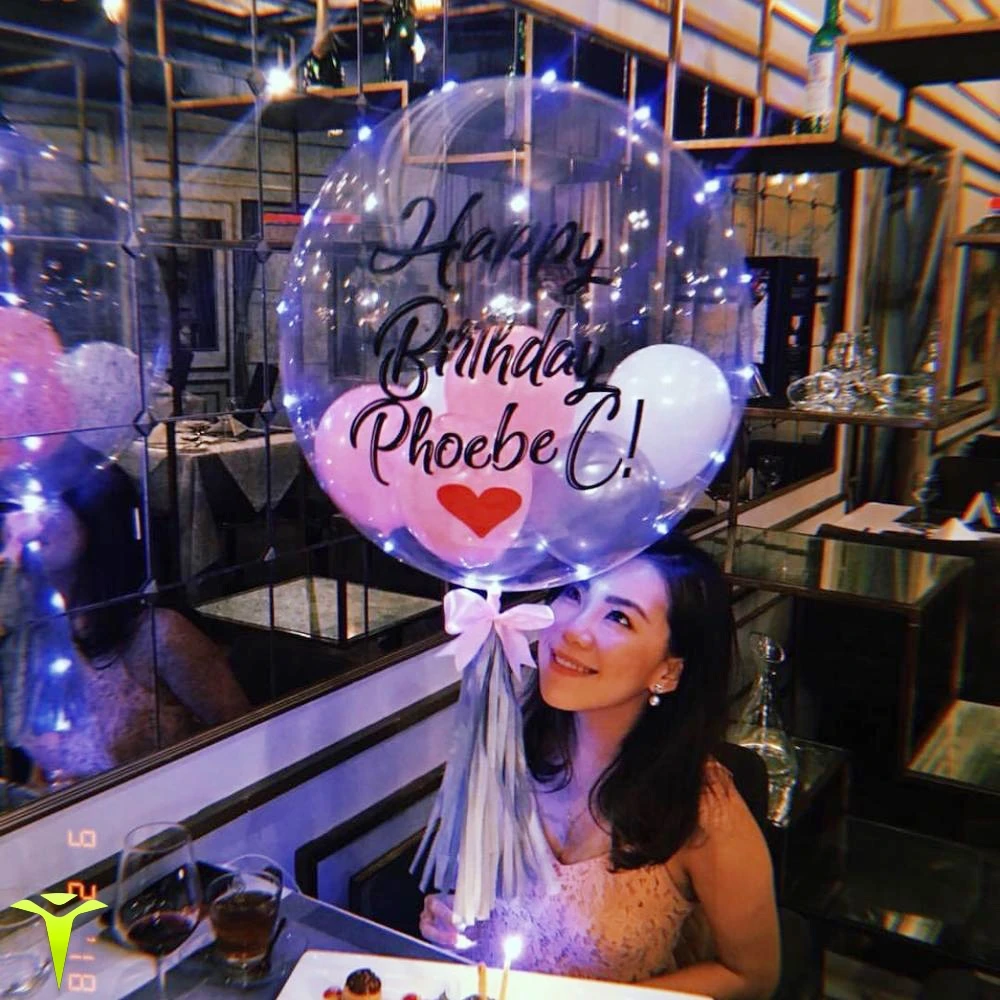 Flower Colourful Led Bobo Balloon Rose Bouquet