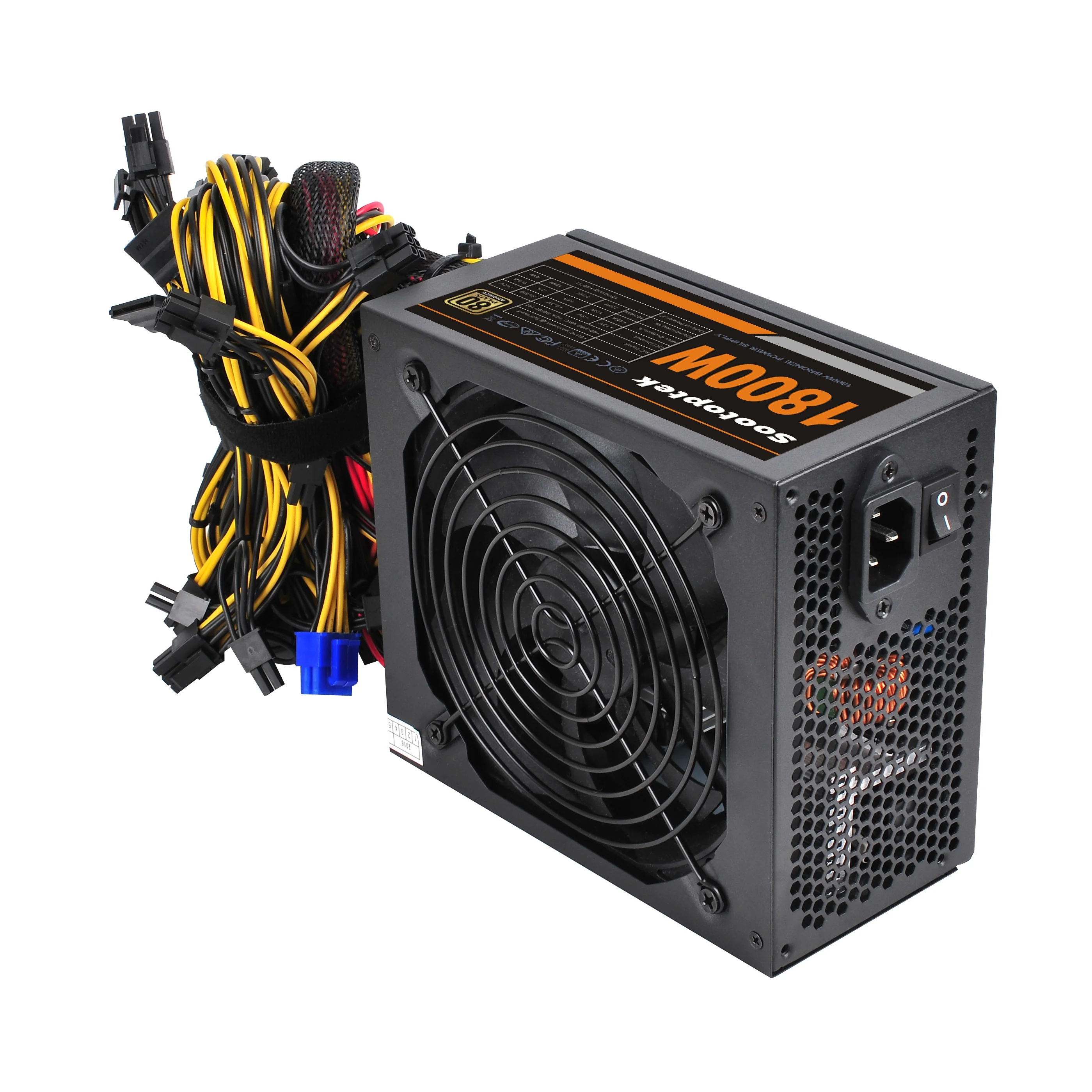 Блок питания 1800 Вт для майнинга блок ПК устройство компьютера 8 GPU ATX Ethereum Coin источник 12 В 4