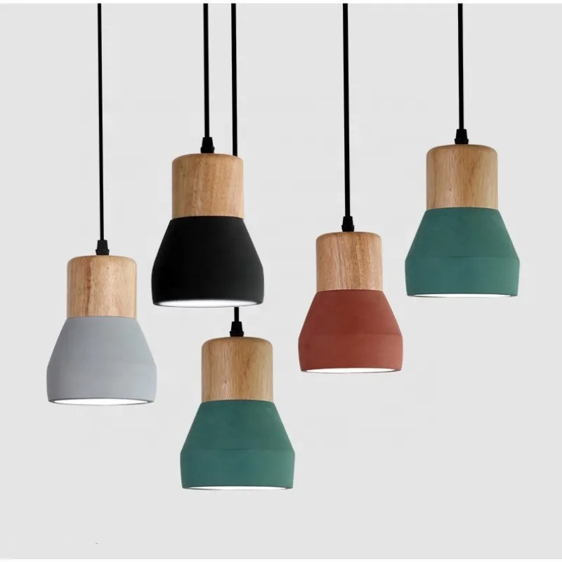 Modern kitchen island lamp home decor 1 light 240volts edison blub zhongshan interior cement concrete pendant light