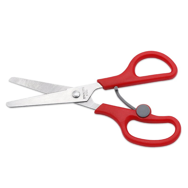 5 inch paper cutting stationery red small size craft abs plastic handle ruler kids scissors