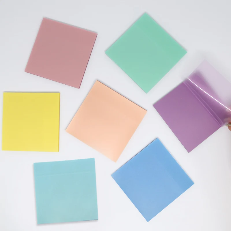 Transparent Sticky Notes Shining 3*3inch School Supplies Colorful Memo Pads Stationery Self-Adhesive