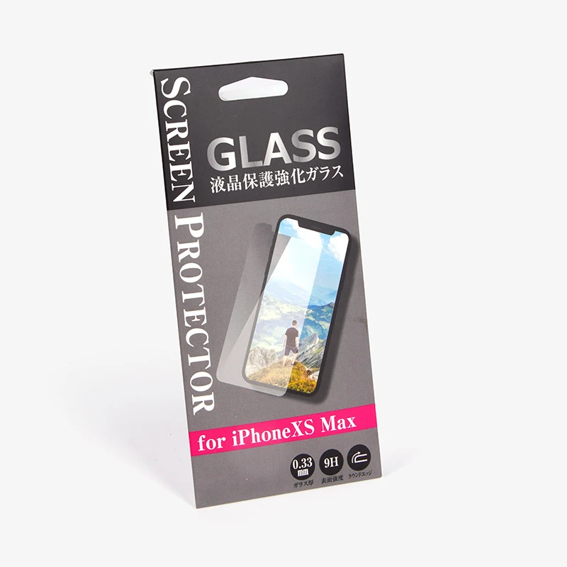 Custom Recycle C1S Material Paper Package With Hanging Hole For Screen Protector Retail Phone Accessories Packaging