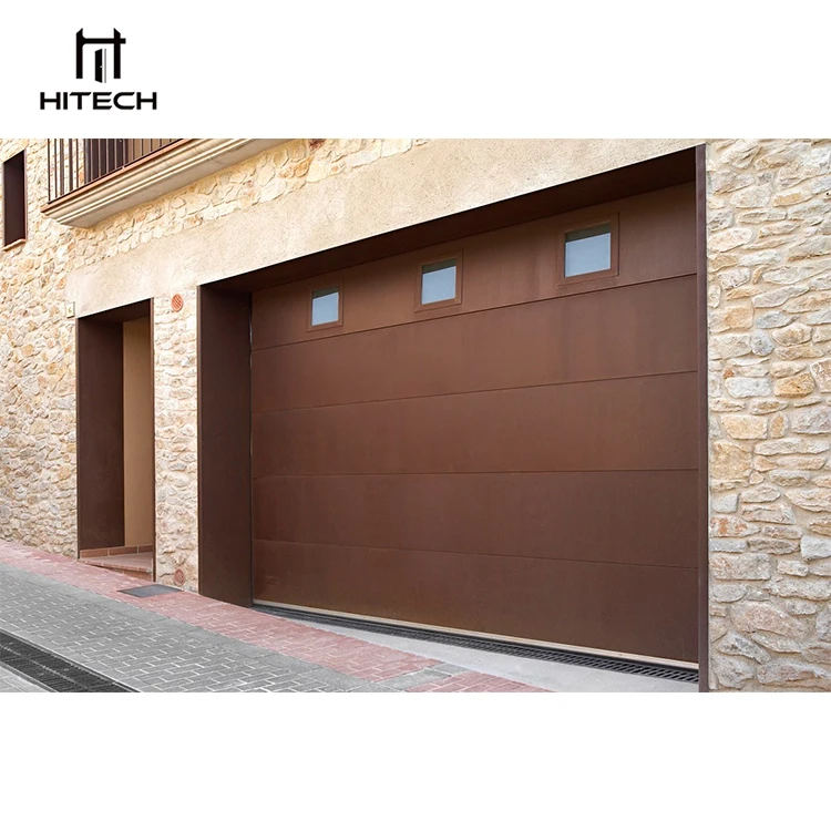 Hitech Automatic Aluminum Alloy Flat Panel Sectional Remote Control Garage Door Price