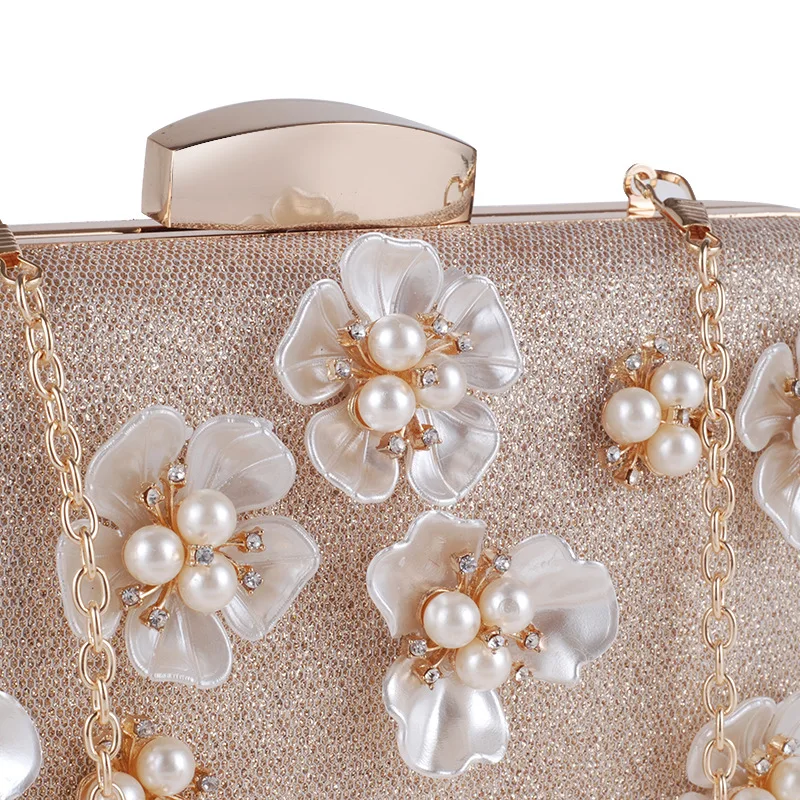 Newest Customized Private Label Cluth Women Evening Bags With Beautiful Flower Decoration