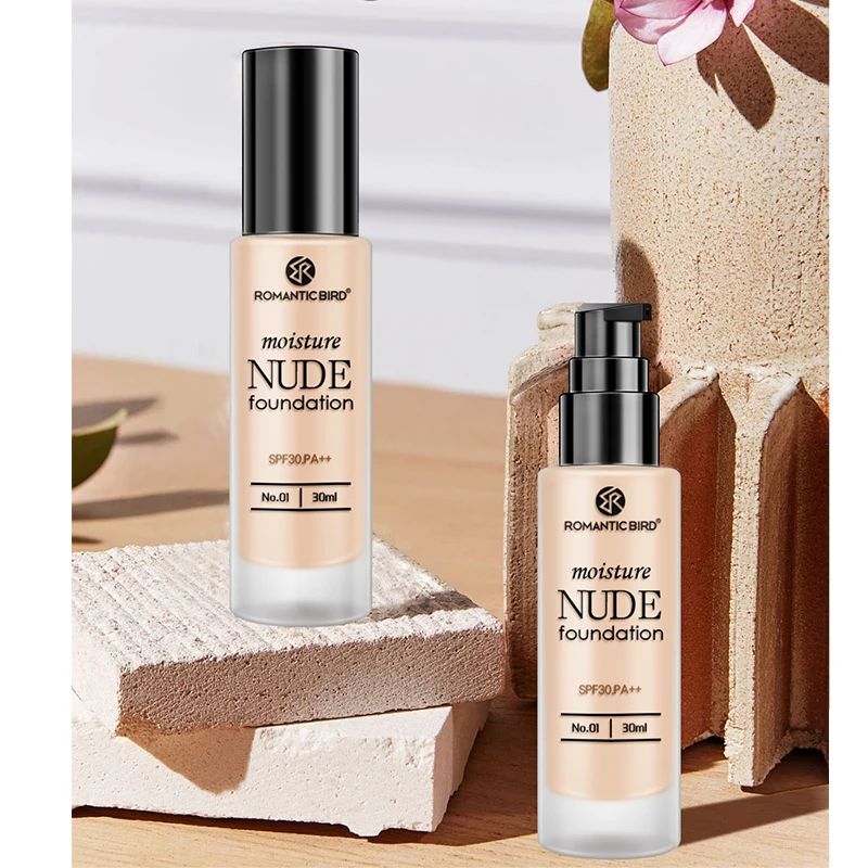 Romantic BirdPrivate Label SPF30 Vegan Waterproof Long Lasting Face Concealer Makeup Matte Liquid Foundation