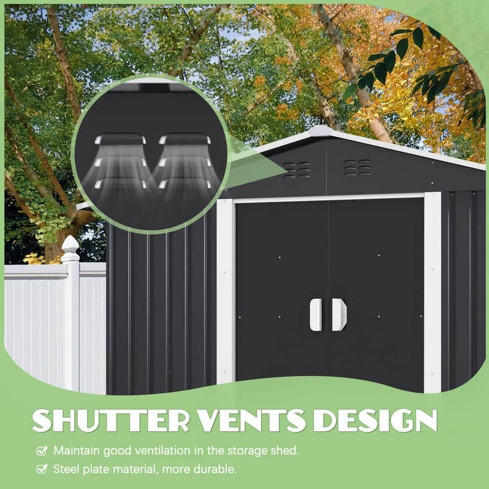 YASN Metal Garden Shed Outdoor Tool Storage House Garden Storage Shed for Tools